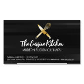 Golden Chef Knife Whisk Logo Magnetisch Visitekaartje (Voorkant)
