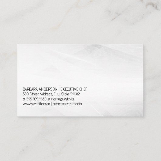 Golden Chef Knife Whisk Logo Visitekaartje (Achterkant)