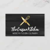Golden Chef Knife Whisk Logo Visitekaartje (Voorkant)