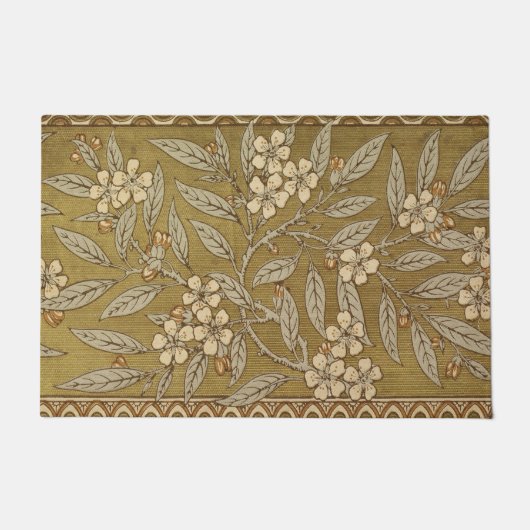 Golden Cherry Blossom Art Deco Walter Crane Deurmat (Voorkant)