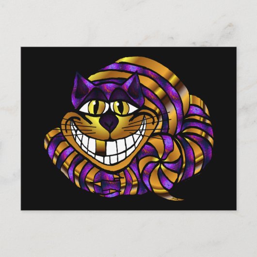 Golden Cheshire Cat Briefkaart (Voorkant)