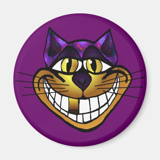 Golden Cheshire Cat Magnet (Voorkant)