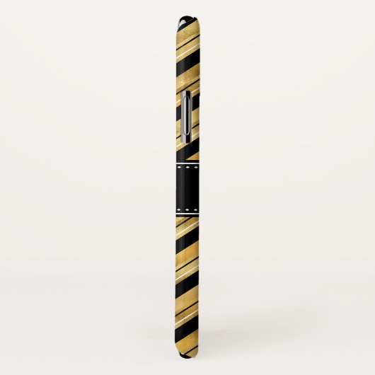 Golden Chevron Pattern White Monogram Case-Mate iPhone Case (Achterkant / rechts)