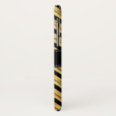 Golden Chevron Pattern White Monogram Case-Mate iPhone Case (Achterkant/links)