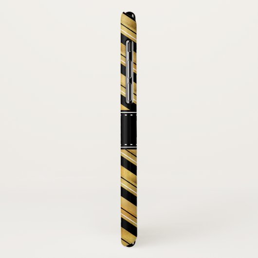 Golden Chevron Pattern White Monogram Case-Mate iPhone Case (Achterkant/links)