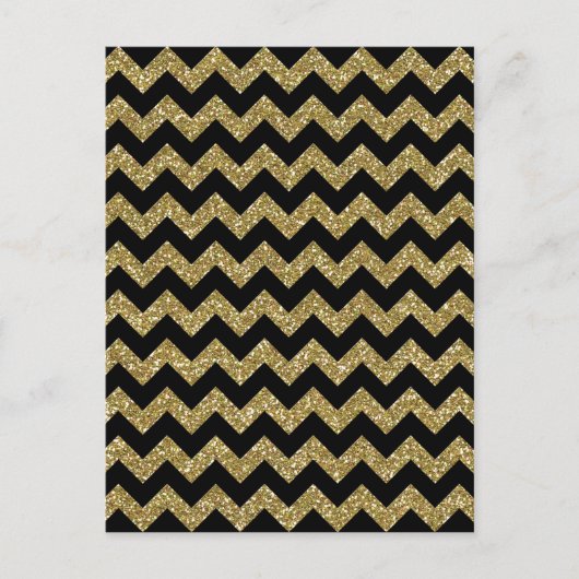 Golden Chevrons Chic Elegant Print Briefkaart (Voorkant)