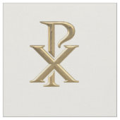 Golden Chi Rho Symbol Fabric Stof (Close Up)