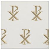 Golden Chi Rho Symbol Fabric Stof (Swatch)