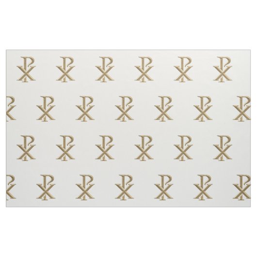 Golden Chi Rho Symbol Fabric Stof (Fat Quarter)