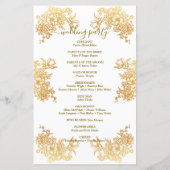 Golden Chic Bouquet Wedding Programme (Achterkant)