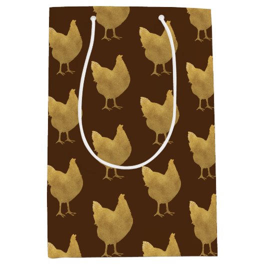 Golden Chickens Medium Cadeauzakje (Voorkant)