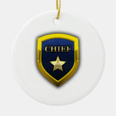 Golden Chief Badge Keramisch Ornament (Voorkant)