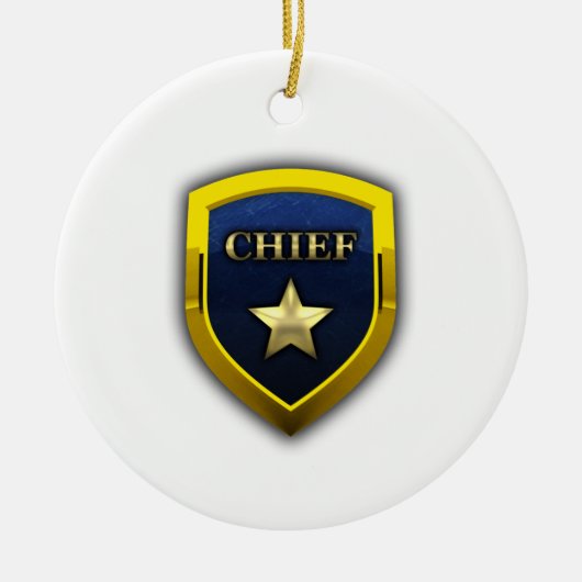 Golden Chief Badge Keramisch Ornament (Voorkant)