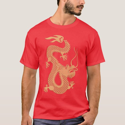 Golden Chinees Jaar van de Draak T-Shirt (Voorkant)