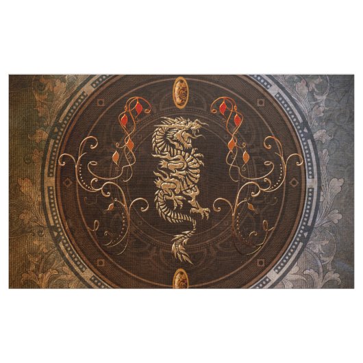 Golden chinese draak stof (Yard (91,4 cm))