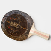 Golden chinese draak tafeltennisbatje (Zijkant)