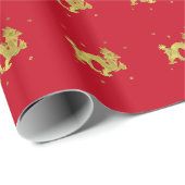 Golden Chinese Dragon Cadeaupapier (Rol Hoek)