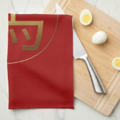 Golden Chinese Horse Ideogram Nieuw jaar Zodiac KT Theedoek (Quarter Fold)