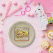 Golden Chinese papiersnijden 2021 PP Papieren Bordje (Feest)