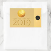 Golden Chinese Pig Papercut 2019 Monogram R Stick Rechthoekige Sticker (Tas)