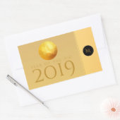 Golden Chinese Pig Papercut 2019 Monogram R Stick Rechthoekige Sticker (Envelop)