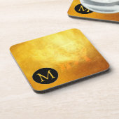 Golden Chinese pig Papercut Monogram Square C Bier Onderzetter (Linkerzijde)