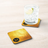 Golden Chinese pig Papercut Monogram Square C Bier Onderzetter (Rechterzijde)