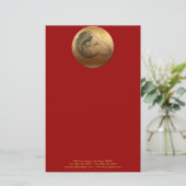 Golden Chinese Ram Year of Birthday Briefpapier (Staand voorkant)