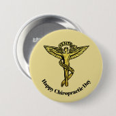 Golden Chiropractic Day Medical Symbol Button (Voorkant /achterkant)
