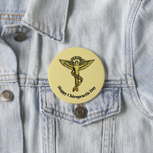 Golden Chiropractic Day Medical Symbol Button (In situ)