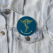 Golden Chiropractic Medical Symbol Outline Button (In situ)