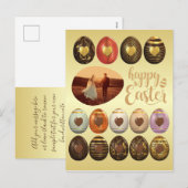 Golden Chocolate Eggs Easter Lijst Voeg je foto to Feestdagenkaart (Voorkant / Achterkant)