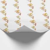Golden Choo Choo Train Gift Wrap Cadeaupapier (Hoek)