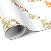 Golden Choo Choo Train Gift Wrap Cadeaupapier (Rol Hoek)