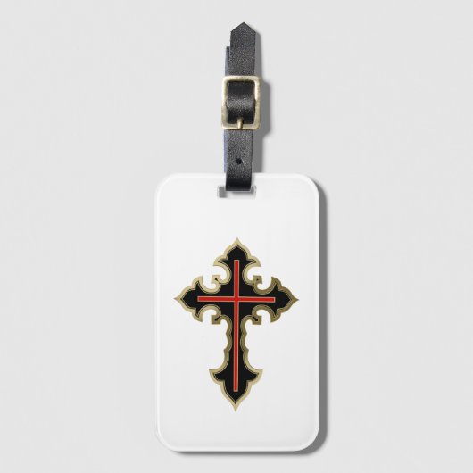 Golden Christelijk kruis Bagagelabel (Voorkant (verticaal))