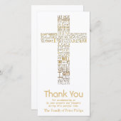 Golden Christelijk Kruis John 14 Sympathie Bedankt (Voorkant / Achterkant)