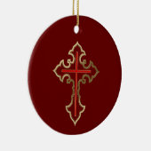 Golden Christelijk kruis Keramisch Ornament (Rechts)