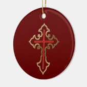 Golden Christelijk kruis Keramisch Ornament (Links)