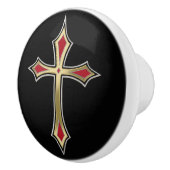 Golden Christelijk kruis Keramische Knop (Rechts)