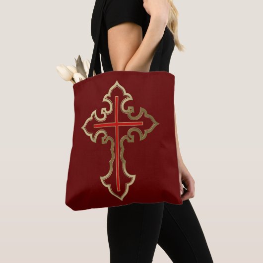 Golden Christelijk kruis Tote Bag (Dichtbij)