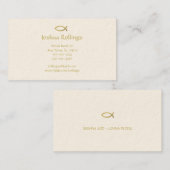 Golden Christelijk vissymbool | Inspirerend Visitekaartje (Voorkant / Achterkant)