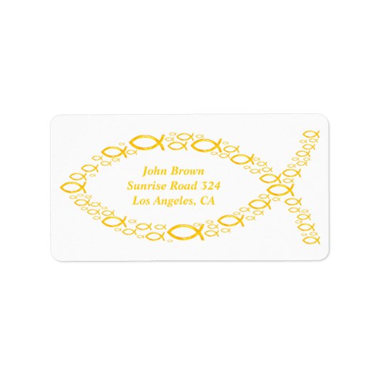 Golden Christelijke Fishes Etiket (Voorkant)