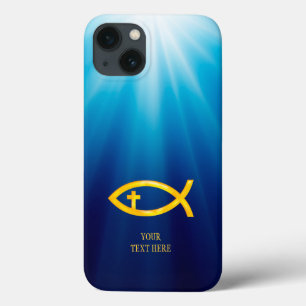 Golden Christelijke vis met kruis Case-Mate iPhone Case