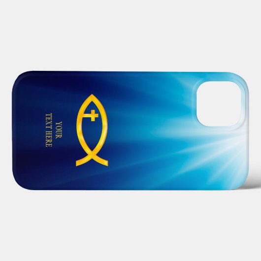 Golden Christelijke vis met kruis Case-Mate iPhone Case (Achterkant (horizontaal))