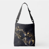 Golden Christmas Balls in donkere achtergrond Canv Crossbody Tas (Voorkant)