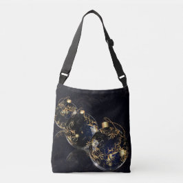 Golden Christmas Balls in donkere achtergrond Canv Crossbody Tas