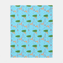 Golden Christmas Beach Day Fleece Deken