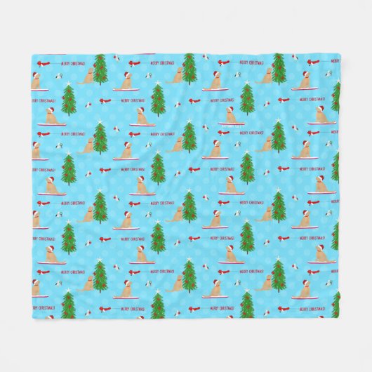 Golden Christmas Beach Day Fleece Deken (Voorkant (Horizontaal))