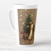 Golden Christmas Bell Latte Mug Holiday Design Latte Mok (Linkerhoek)