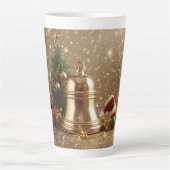 Golden Christmas Bell Latte Mug Holiday Design Latte Mok (Voorkant)